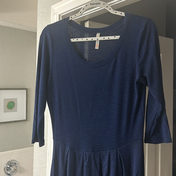 Navy ModCloth Gilli A-lined Dress 3/4 sleeves - Picture 7 of 10